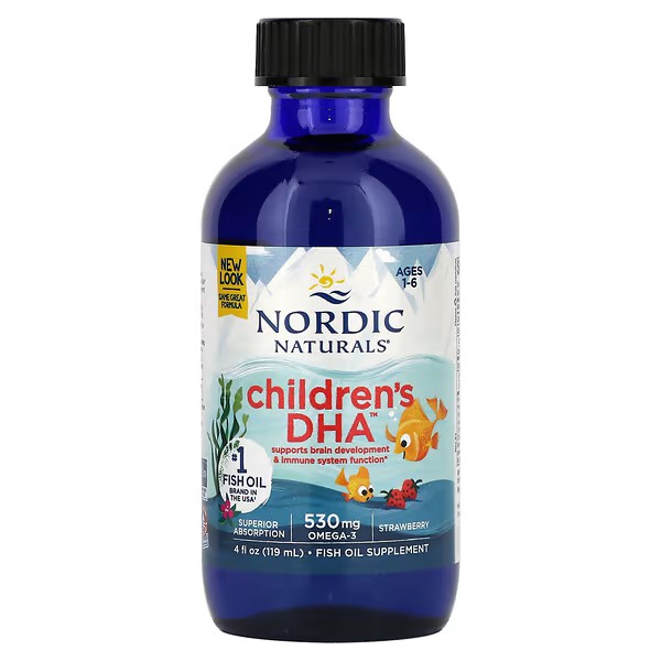 Nordic Naturals, Children's DHA, Ages 1-6, Strawberry, 530 mg, 4 fl oz (119 ml) ชนิดน้ำ เพิ่มความจำ เสริมสร้างพัฒนาการ ราคา 1,320 บาท*ส่งฟรี
