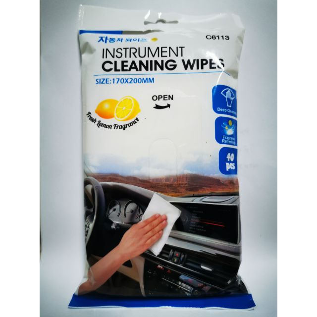 CLEANING WIPES ผ้าเช็ดทำความสะอาด พวงมาลัย คอนโซลรถยนต์ ฆ่าเชื้อ อเนกประสงค์ ผ้าเช็ดเบาะรถยนต์ ทิชชูเปียก มีกลุิ่นหอมอ่อนๆ