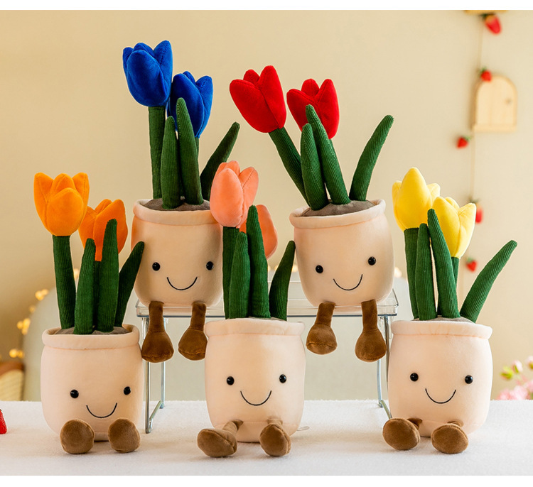 Tulip Potted Doll 35 Cm. For Home Decoration Suitable as a Gift for Friends and Children ราคา 85 บาท*ส่งฟรี