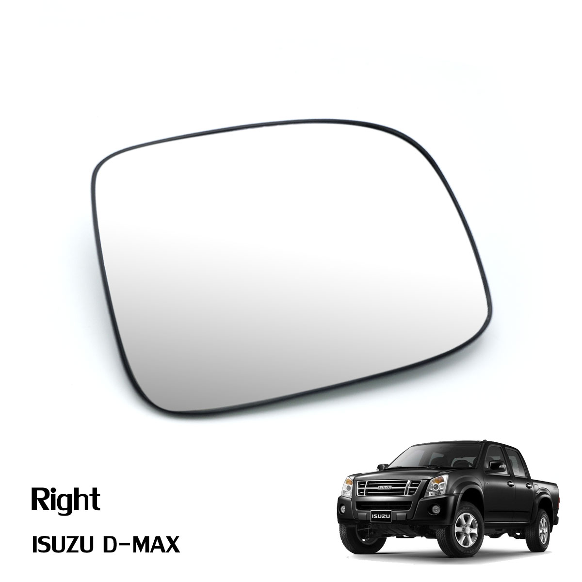 เนื้อเลนส์กระจก ข้าง ขวา ใส่ Isuzu D-Max Gold series Right Wing Side Door Mirror Glass Len D-Max Gold series Isuzu 2003-2011 มีบริการเก็บเงินปลายทาง