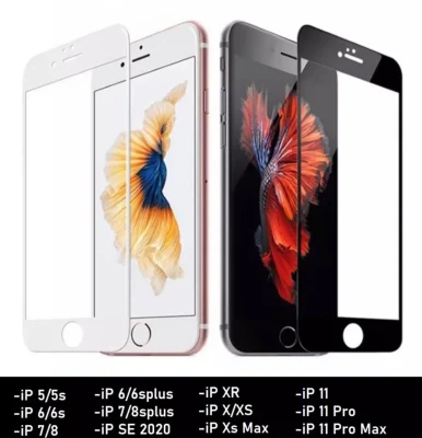 ฟิล์มกระจกนิรภัย iPhone 6/6s SE 2020 7/8 6plus/6splus 7plus/8plus X/Xs XR Xs Max iphone11 11pro 11pro max iPhone12 12pro 12mini 12promax ฟิล์มเต็มจอ ใส่เคสได้ ฟิล์มขอบดำ ฟิล์มกันกระแทก