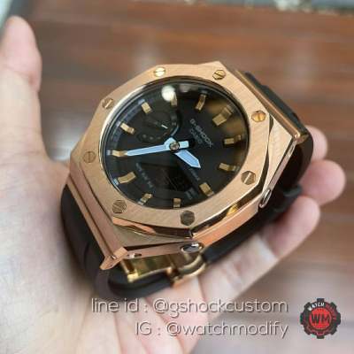 G-Shock GA-2100 Custom Rosegold AP Black Rubber CASIOAK ขาย G-Shock GA-2100 Custom Rosegold AP Black Rubber CASIOAK
