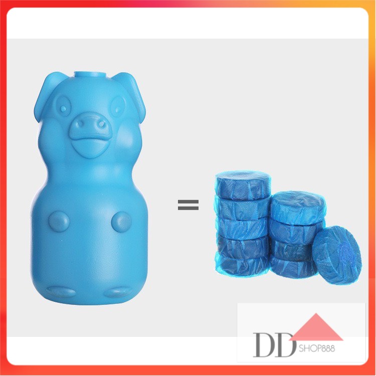 DDSHOP888 ปลีก/ส่ง DD122 ดับกลิ่นถังชักโครก น้องหมู น้องหมี ดับกลิ่นห้องน้ำ ชักโครก น้ำสีฟ้าระงับกลิ่นได้ดี