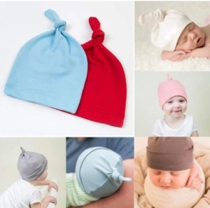 สินค้า หมวกเด็กอ่อนแบบผูกปม หมวกเด็กแรกเกิด