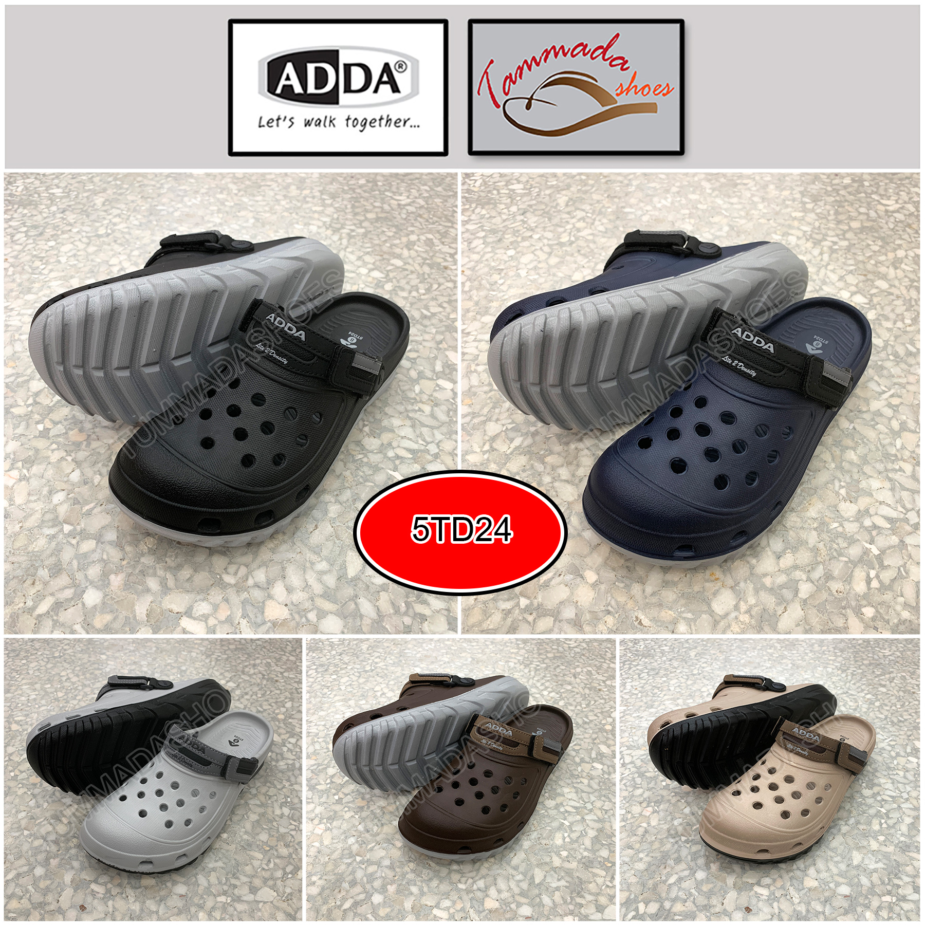ADDA 2 DENSITY 5TD24-M2 รองเท้าแตะแอดด้า รุ่นใหม่ล่าสุด 2021 !! ADDA แท้100% ไม่โกงค่าส่งถูกมาก ส่งไวจริงๆ รองเท้าแตะหัวโตผู้ชาย รองเท้ารัดส้นยาง