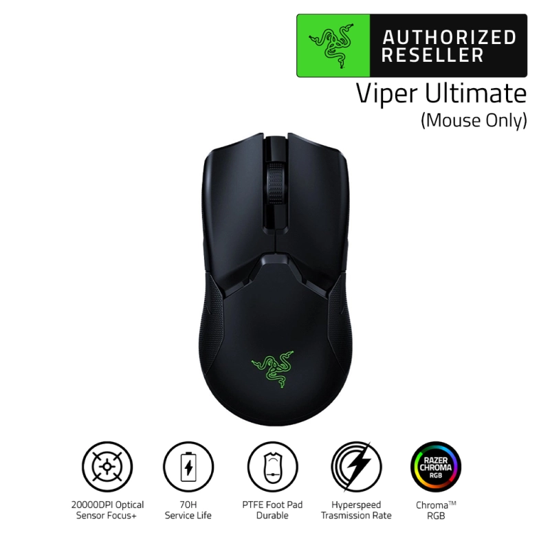 ภาพหน้าปกสินค้าRazer Viper Ultimate Wireless Gaming Mouse 20,000DPI Optical Sensor (เมาส์เกมมิ่งไร้สาย)