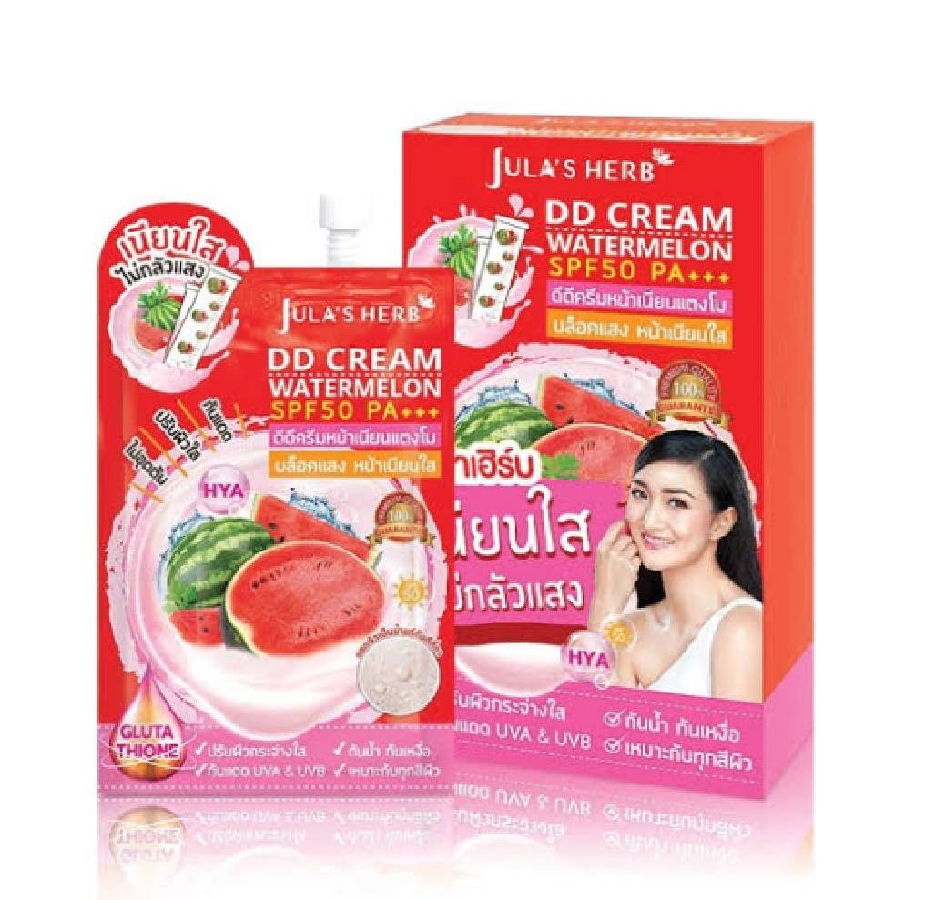 ( ส่งฟรี !! เมื่อซื้อ3ชิ้น ) ครีม ดีดี แตงโม จุฬา เฮิร์บ Jula Herb DD watermelon ครีมแตงโม ซอง รอ...