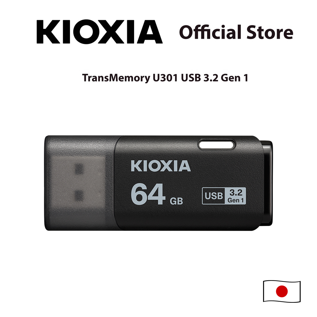 KIOXIA TransMemory U301 Black USB3.2 Gen 1 Flash Drive - 64GB ราคา 799 บาท*ส่งฟรี