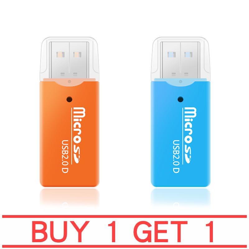 [Buy 1 get 1] 2PCS ตัวอ่าน ไมโคร เอสดี การ์ด แบบ พกพา MicroSD Card Reader USB 2.0 (ราคาไม่รวมเมม) 480 Mbps รองรับ เมม สูงสุด 64GB /Orange