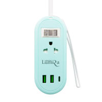 Lumira ปลั๊กไฟพกพา รุ่น LS-024/2U เก็บสายได้ สายยาว 1.2 เมตร 2เต้ารับ 2USB 1USB-C มาตรฐาน มอก. รับประกันสินค้า 3 ปี
