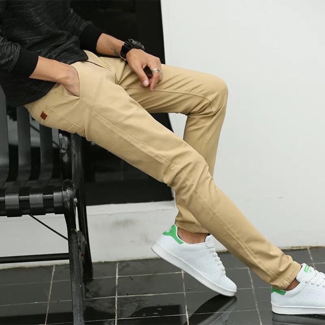 กางเกงขายาวผู้ชาย ผ้ายืดขาเดฟ Size 28 - 36 นิ้ว (สีไม่ตก)
