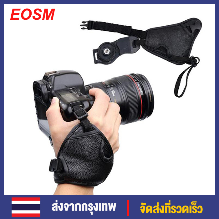 EOSM PU Camera strap หนัง PU อ่อนนุ่มกล้องสายรัดข้อมือสำหรับ Nikon D7100 D5500 D5300 D3300 D610 สำหรับ Canon SONY SLR/DSLR กล้อง