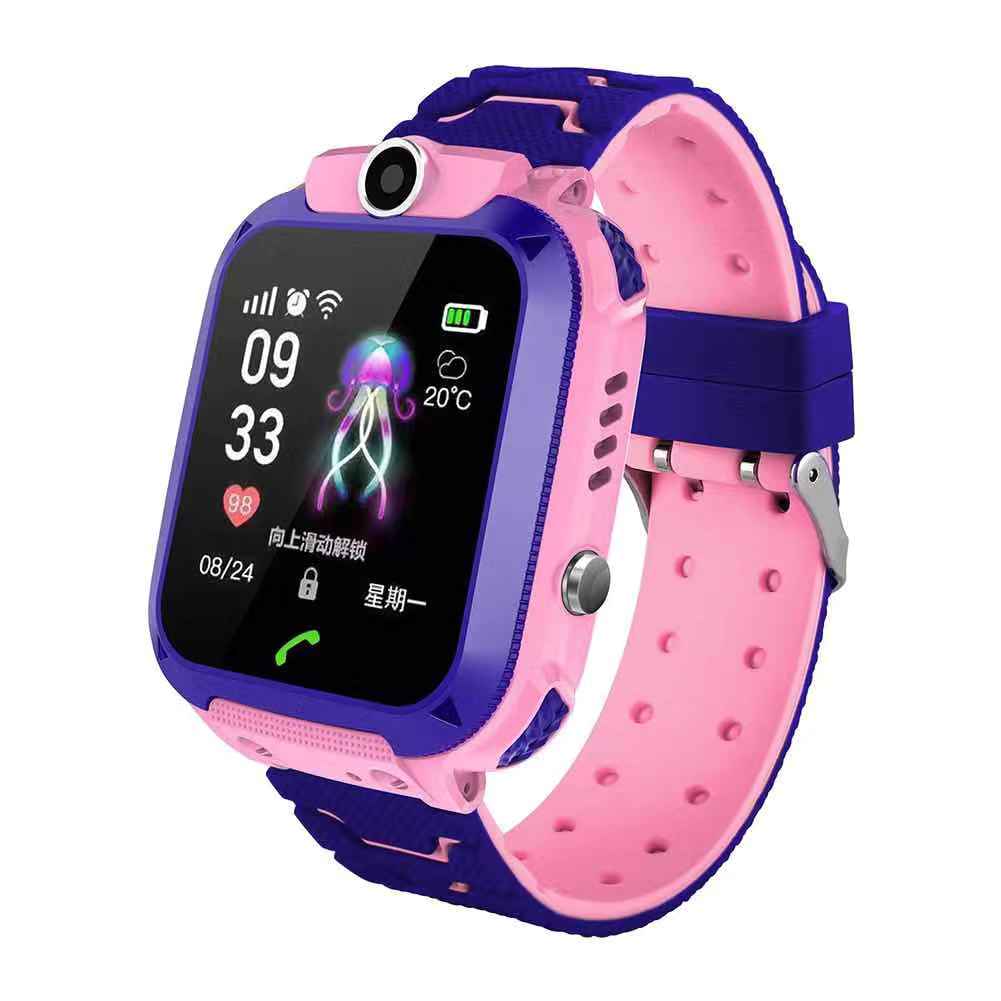 Q12 นาฬิกาโทรศัพท์ Kids Smart Watch Phone With Camera SOS Tracker Monitor Touch Screen Smart Watch Sim Card Call For IOS Android Phone