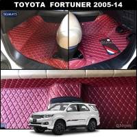 พรมปูพื้นรถยนต์6D TOYOTA FORTUNER 2005-14 พรม6D QX สวยงาม เข้ารูป ปูเต็มคัน 7ชิ้น