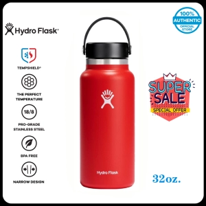 ภาพหน้าปกสินค้า[Cheap Mall] HYDRO FLASK รุ่น WIDE MOUTH 2.0 32 oz Water Bottle – Red กระติกน้ำร้อน สแตนเลส ถ้วยสูญญากาศ ออกกำลังกายกลางแจ้ง กาต้มน้ำ หม้ออวกาศแบบพกพา 960ML ที่เกี่ยวข้อง