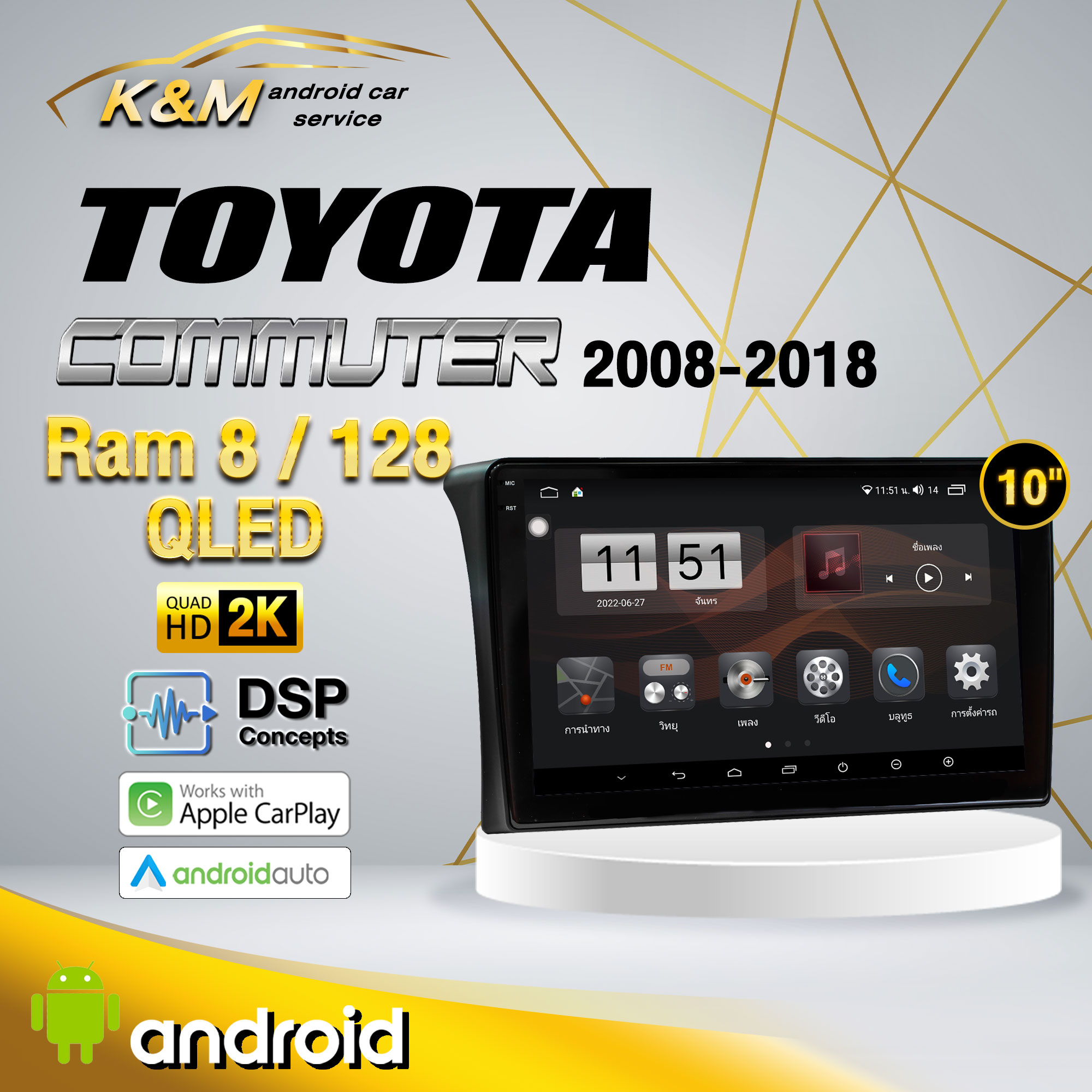 จอแอนดรอย ตรงรุ่น 10 นิ้ว Toyota Commuter 2008-2018 (จอ Andriod แท้-รับประกันศูนย์ Alpha) ราคา 9,440 บาท*ส่งฟรี