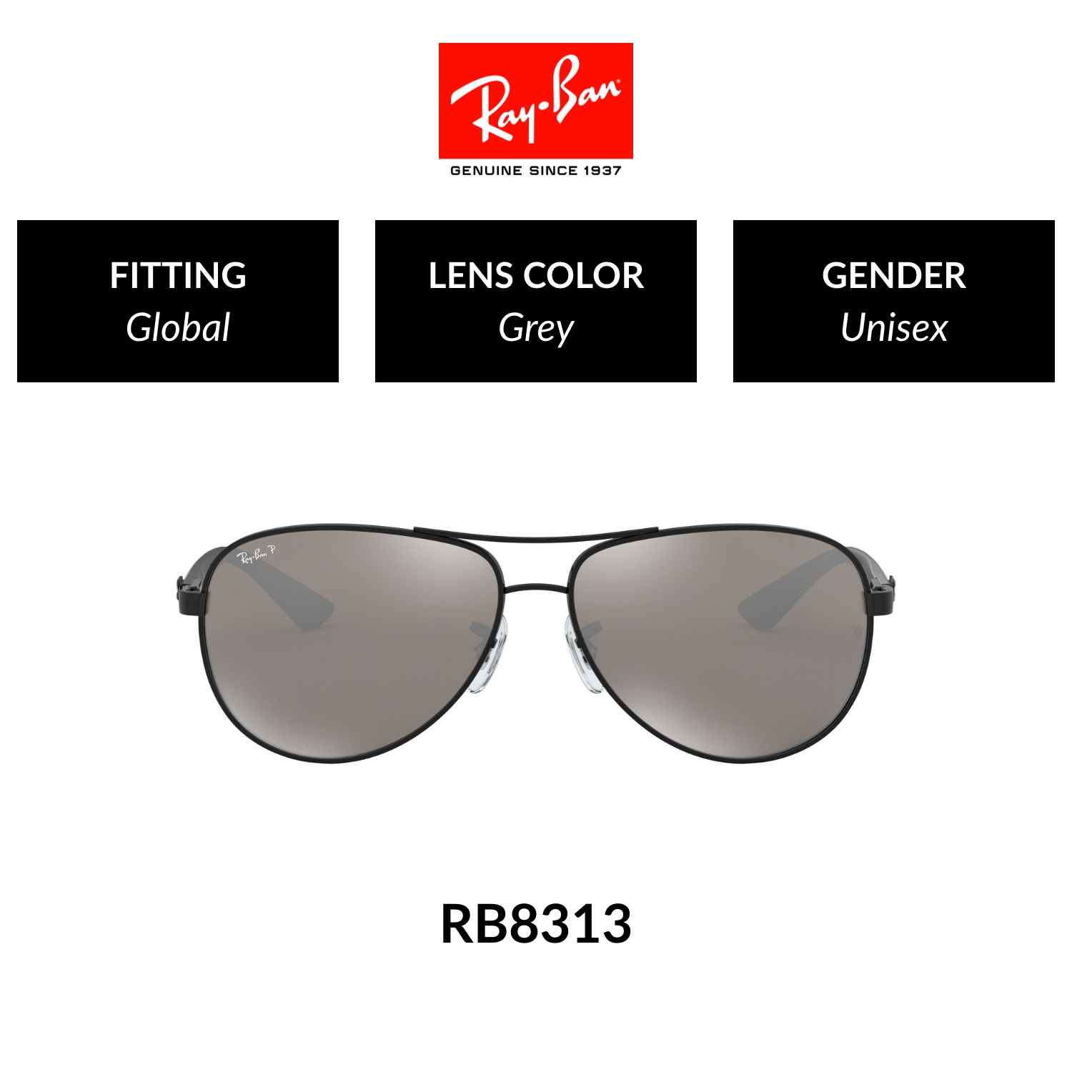 Ray-Ban Polarized - RB8313 002/K7 แว่นตากันแดด rayban ราคา 9,945 บาท*ส่งฟรี