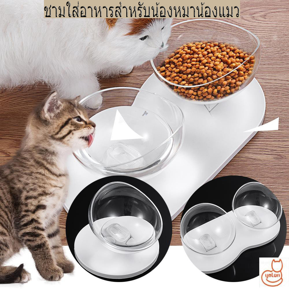 ชามปรับองศา จานอาหารแมวกันมด สำหรับให้อาหารแมวและสุนัข ชามใส่อาหารสำหรับสัตว์เลี้ยง #P021 #P022 ชามอาหารแมว