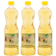 Coconic น้ำมันมะพร้าว บริสุทธิ์ 100% สำหรับทำกับข้าว ขนาด 1000 ml. (จำนวน 3 ขวด)