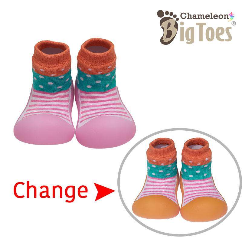 รองเท้าเด็ก รองเท้าเด็กชาย รองเท้าเด็กผู้หญิง Bigtoes - Chameleon ลาย Stripe Dot รองเท้าเปลี่ยนสีได้ เมื่อโดนแสงแดด (UV)
