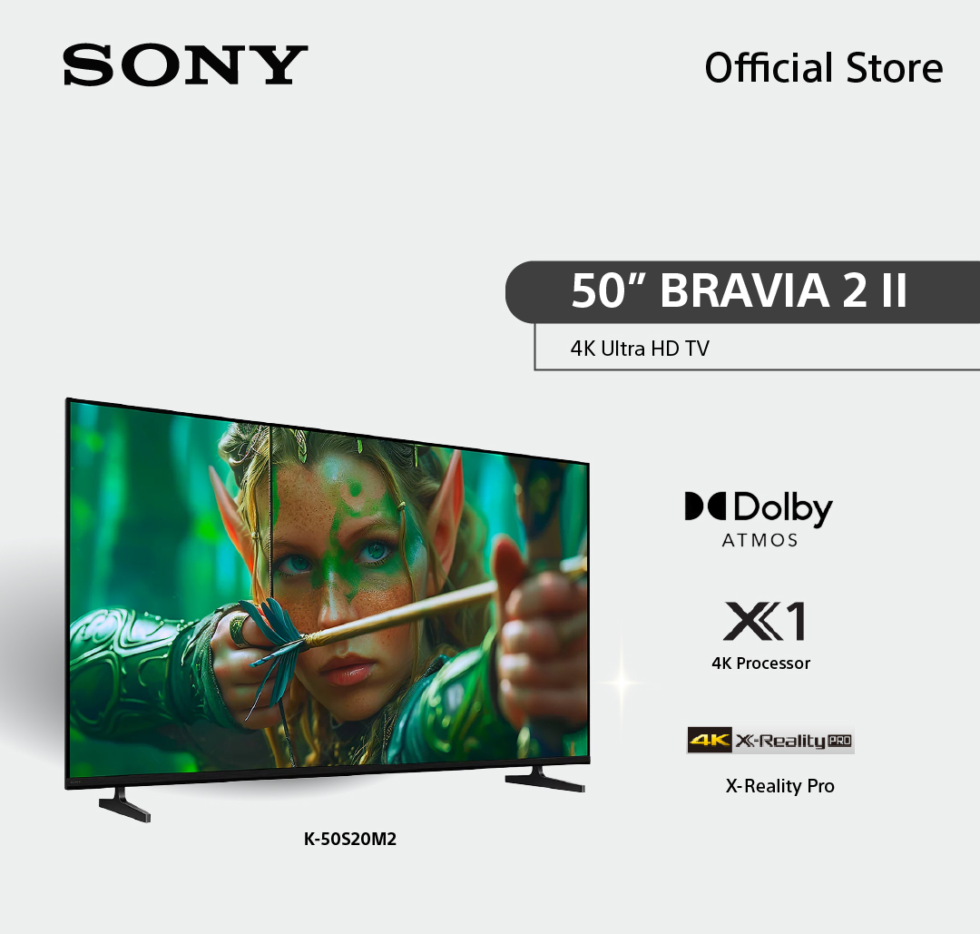 Sony Bravia 2 50-Inch Tv Model K-50S20M2 4K Ultra Hd Smart Tv (Google Tv) | 4K Hdr Processor X1 ™ ราคา 17,990 บาท*ส่งฟรี