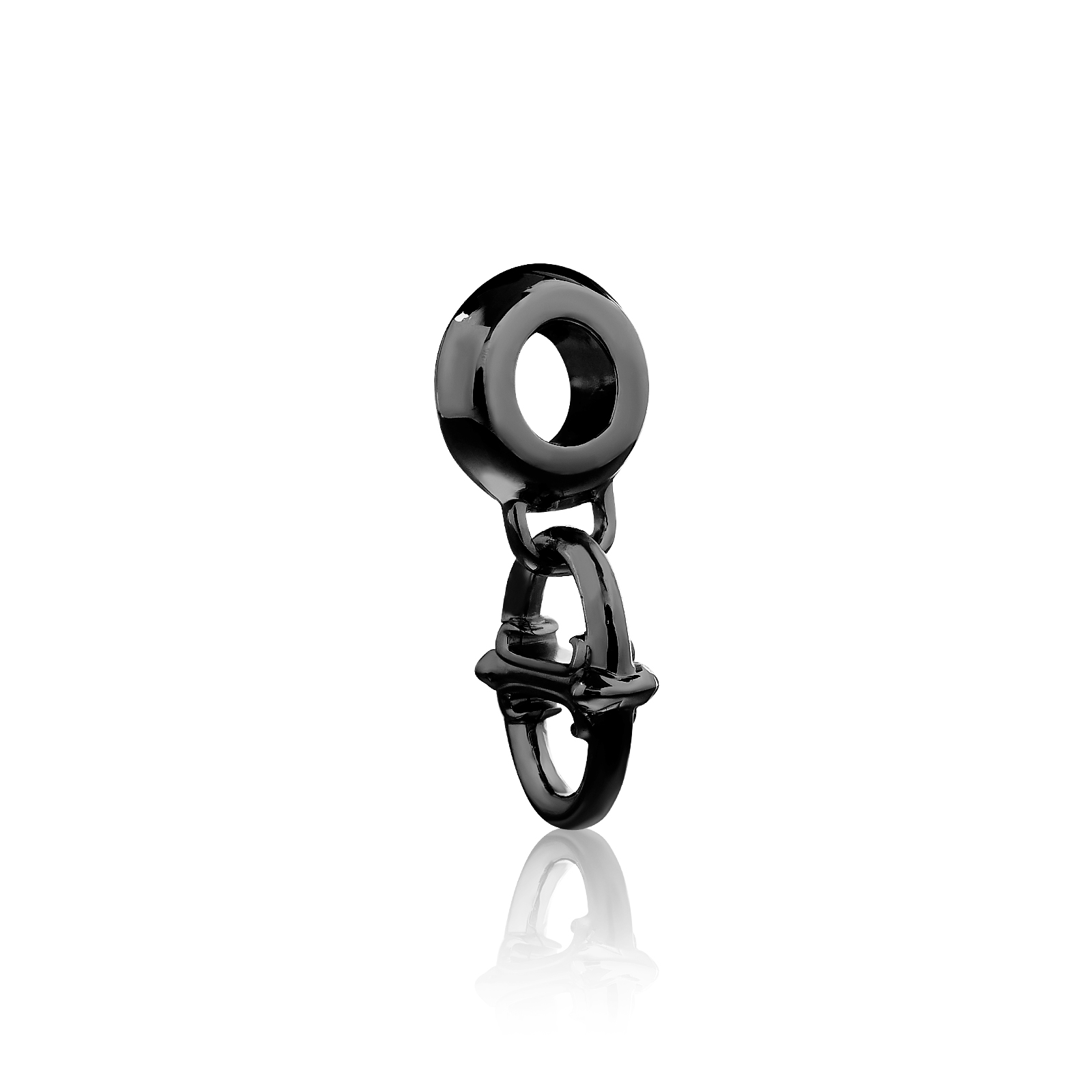 the Sanction Chain charm Bead - Black บีดส์ประคำเงินแท้ 925 ทำมือแกะสไตล์ยุคกลางยุโรปสุดดุดัน ขัดเงาพิเศษ ชุบแบลกโรเดียม