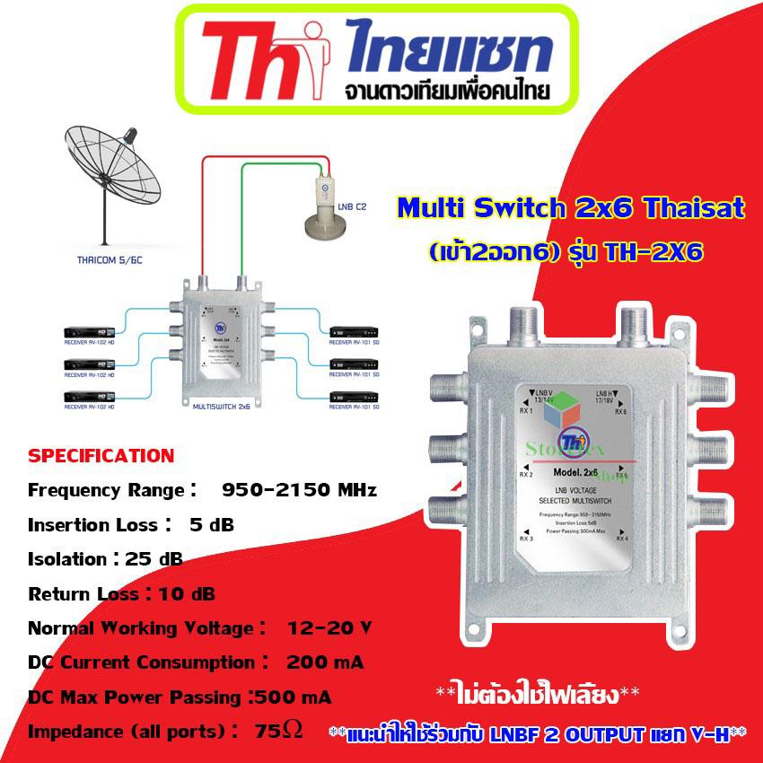 Multi Switch Thaisat 2x6 ราคา 450 บาท*ส่งฟรี
