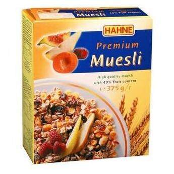 Hahne Premium Muesli Cereal Fruit ฮาทเน่ พรีเมี่ยม มูสลี่ ซีเรียลผลไม้ 375g.