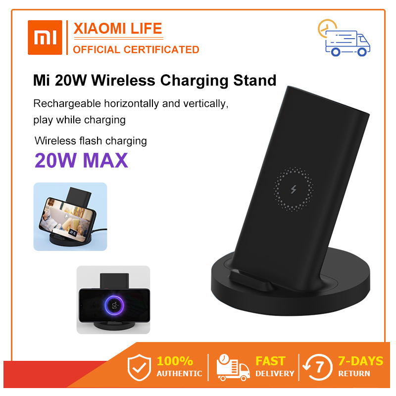 แท่นชาร์จไร้สาย Xiaomi Vertical Wireless Charger /Desk Wireless Charger 20W Max with Flash Charging Compatible Multiple Safe Stand Horizontal เหมาะสำหรับ Xiaomi 9pro และรุ่นอื่น ๆ