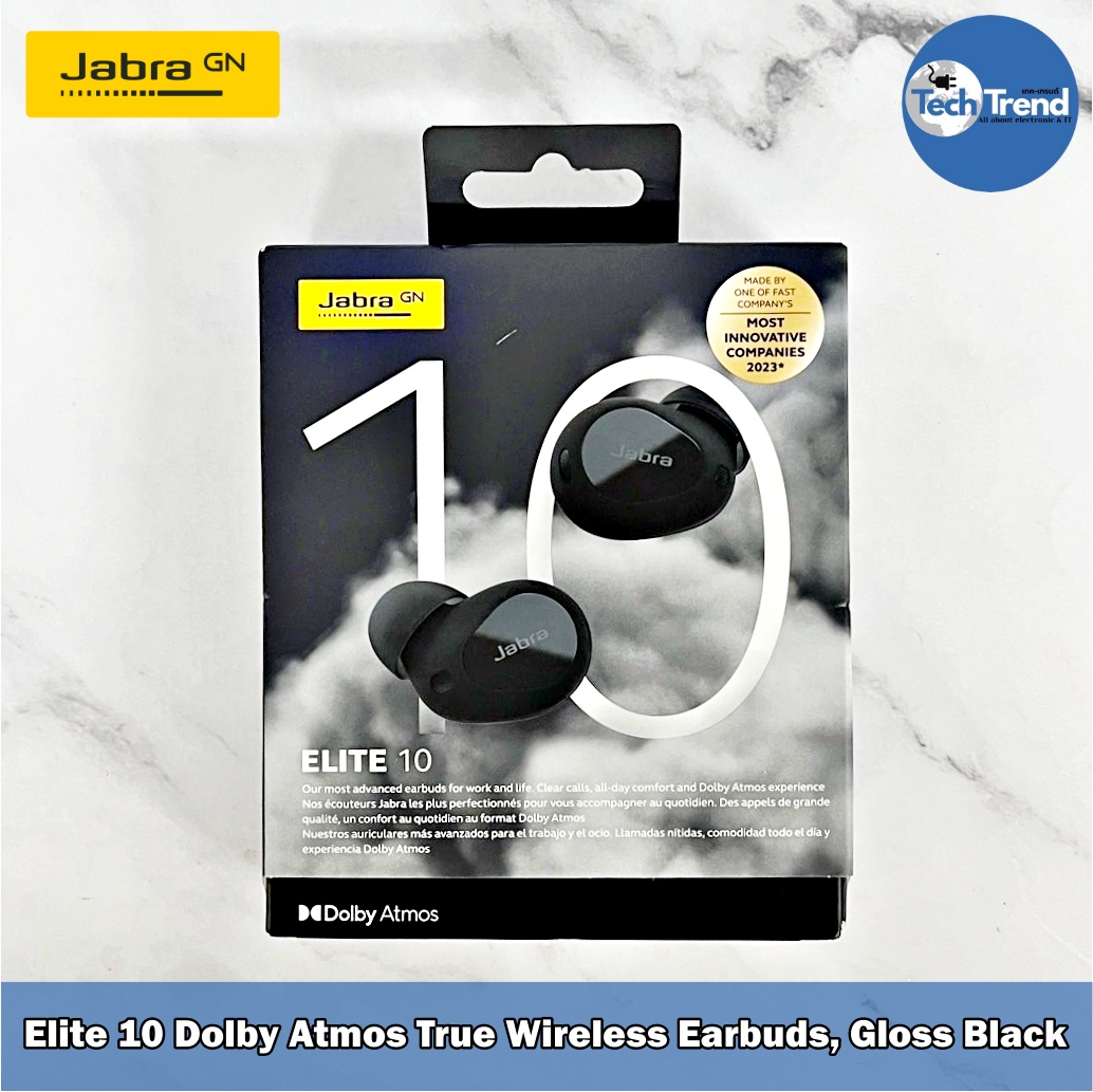 (Jabra) Elite 10 Dolby Atmos True Wireless Earbuds, Gloss Black หูฟังบลูทูธไร้สาย ระบบเสียงDolby Atmos ตัดเสียงรบกวน ราคา 11,250 บาท*ส่งฟรี