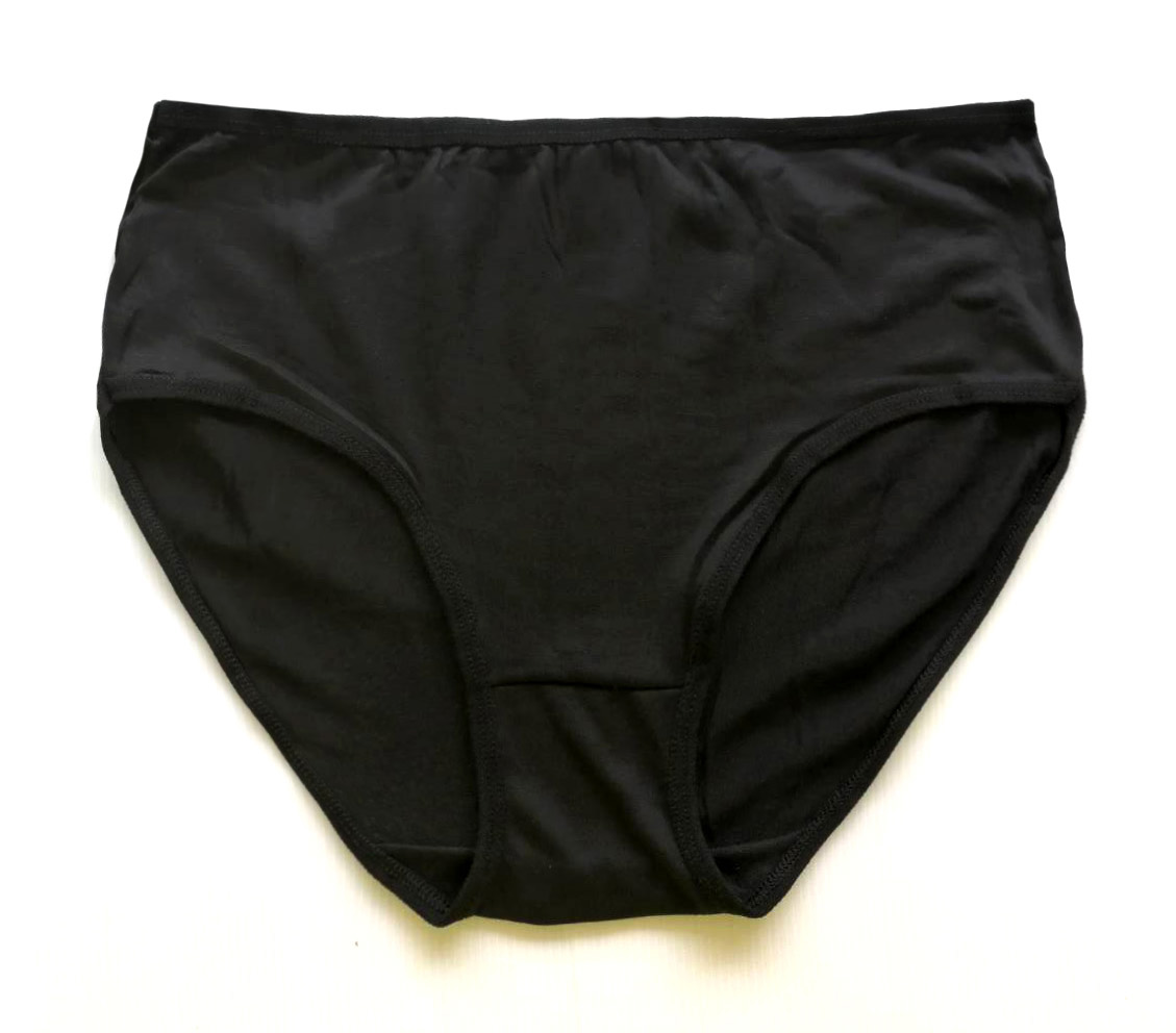กางเกงในสตรีสีดำ ผ้านิ่ม เนื้อนุ่ม ยืดหยุ่นสูง สวมใส่สบาย ไม่อับชื้น กางเกงในผ้าคอตตอนผสมสแปนเด็กส์ ไซส์ S-2XL (ฺBlack panties, size S-2XL)
