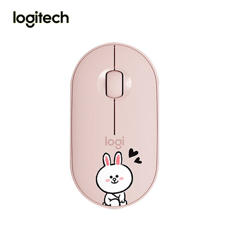 Logitech Pebble ไร้สายเมาส์สำหรับเล่นเกมส์ M350 1000DPI 100G ความแม่นยำสูงสีฟ้าสีเขียวสีชมพูเงียบเมาส์บลูทูธสำหรับ Home Office