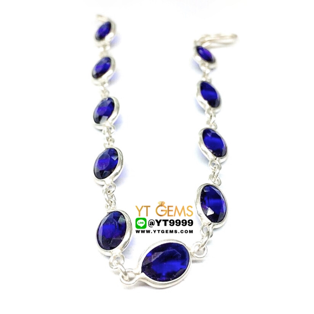 สร้อยข้อมือไพลิน สร้อยข้อมือเงินแท้ พลอยไพลิน (cz) YTG-9045 ราคา 2,980 บาท*ส่งฟรี