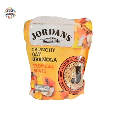 Jordans Crunchy Oat Granola Tropical Fruit 750g จอร์ดานส์ กราโนล่าข้าวโอ๊ตบดกรอบ ทรอปพิคอลฟรุ๊ต 750กรัม