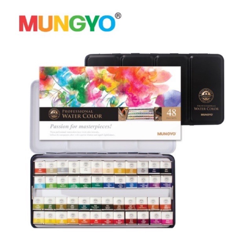Mungyo professional watercolour set I สีน้ำเค้กแบบตลับ 12/24/48 สี