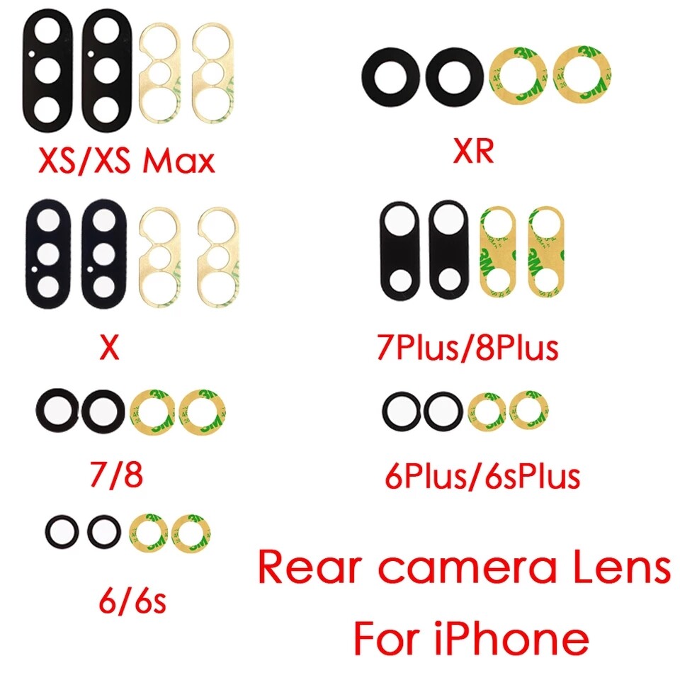 เลนกล้อง iPhone 6 6 Plus 6S 6S Plus 7 7 Plus 8 8 Plus X XR XS XS Max iPhone 11 Pro max iPhone 11 iPhone 11 Pro iPhone 12 mini iPhone 12 pro maxCamera Lens กระจกเลนส์กล้อง