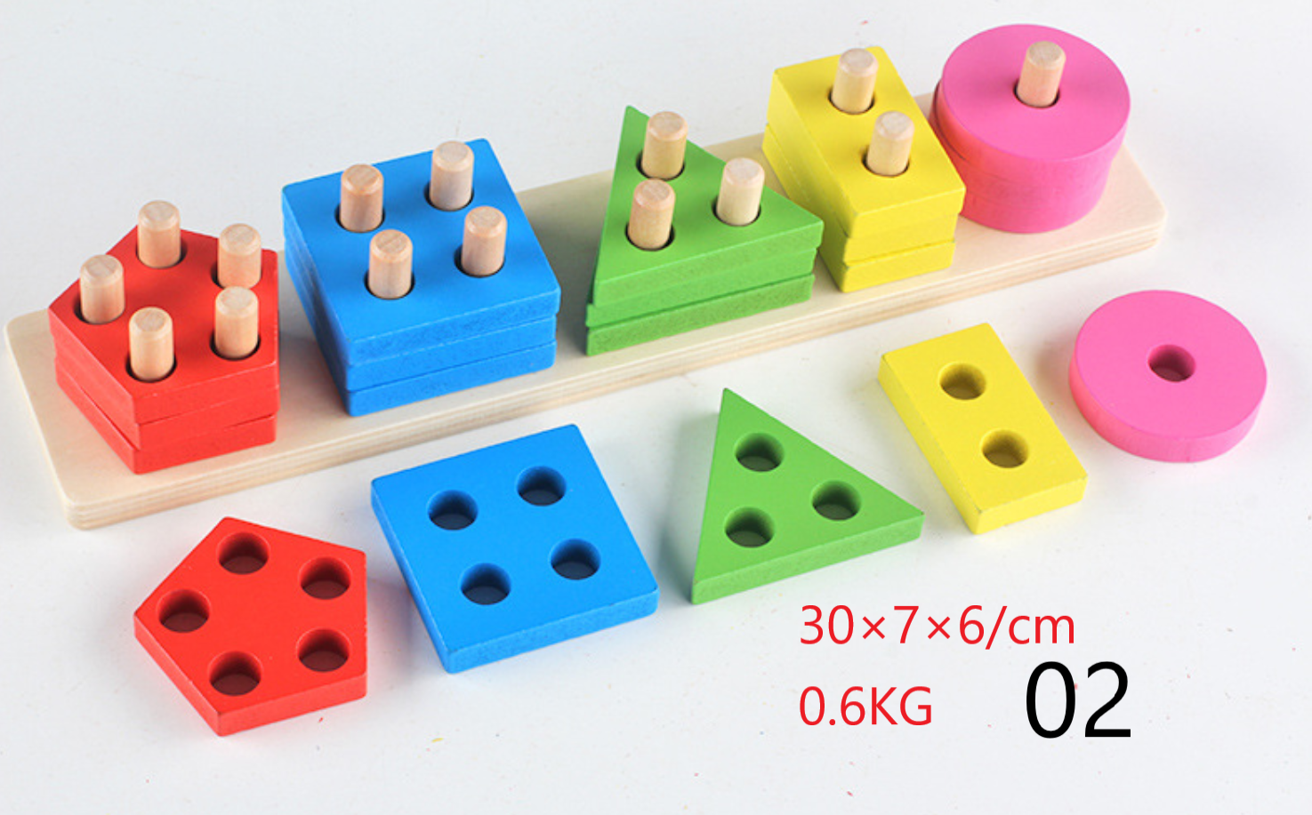 ของเล่นไม้ 4 หลัก เสริมทักษะการแยกรูปทรง เสริมพัฒนาการด้าน IQ/EQ วัสดุทำด้วยไม้ ขอบเนียนไม่คม ปลอดสารพิษ สำหรับเด็ก 2 ปีขึ้นไป DIY ของเล่น