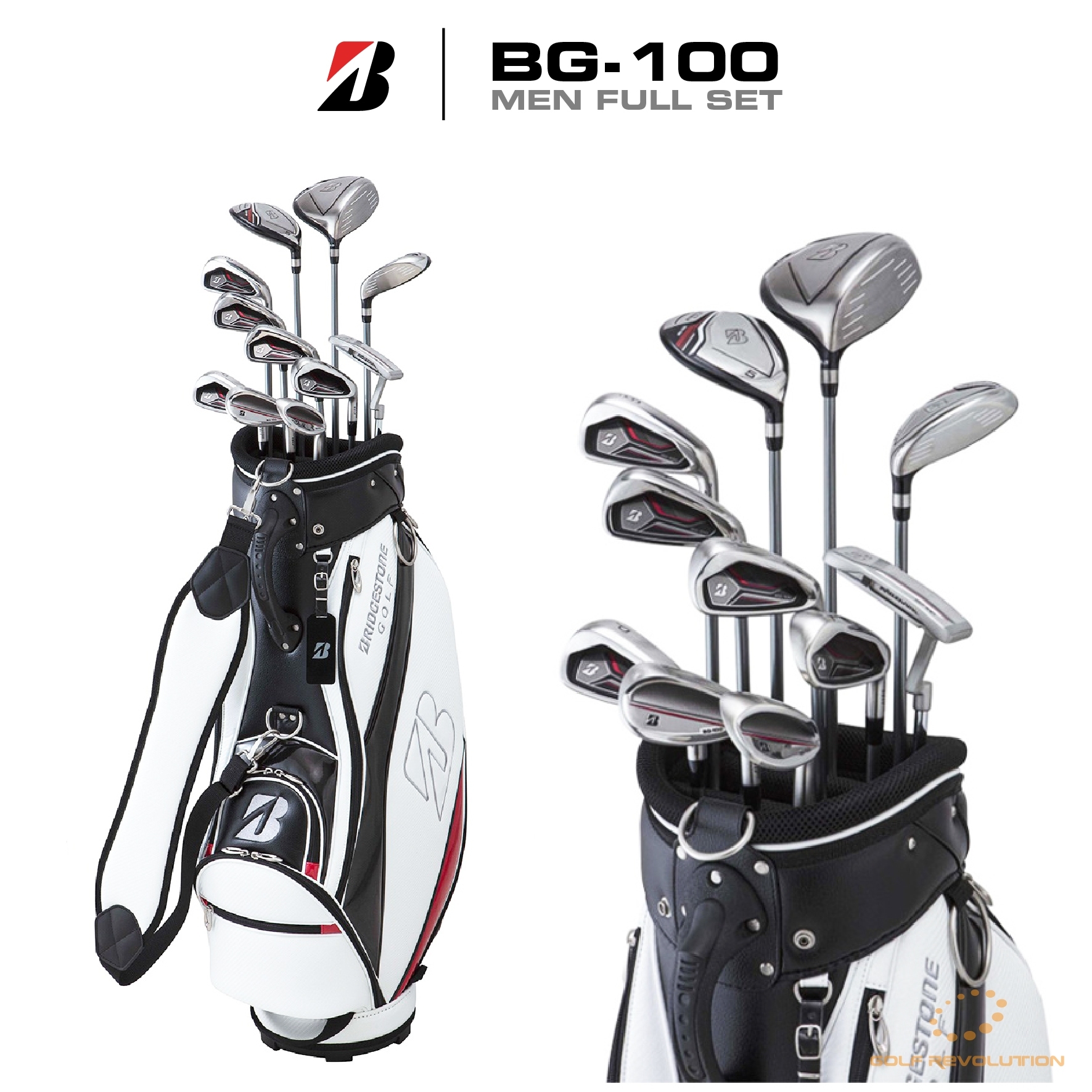 Full Set - Bridgestone Model Bg-100 (Golf Club Set for Men) [11 Pieces (1W,5W,4U,6-Pw,Aw,Sw,Pt) Caddie Bag] ราคา 26,982 บาท*ส่งฟรี
