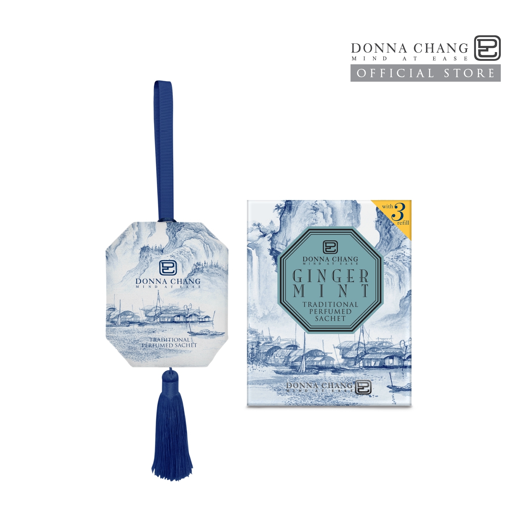 DONNA CHANG Ginger Mint Perfumed Sachet 60g ดอนน่า แชง ถุงหอมปรับอากาศ ถุงหอม น้ำหอมปรับอากาศ น้ำหอมในรถยนต์ ราคา 650 บาท*ส่งฟรี