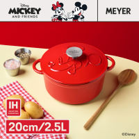 Disney Mickey & Friends Diner หม้อเหล็กหล่อพร้อมฝา Disney Mickey Diner 2.5 ลิตร สีแดง [49340-C]