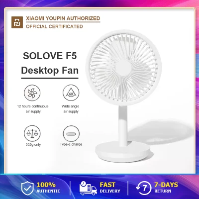 SOLOVE Desktop turned below Fan F5หมุนเป่าได้/ หรือ พัดลมตั้งโต๊ะ F5 ของแท้จาก SOLOVE(chargeable 4000Ahพัดลมตั้งโต๊ะสวิง พัดลมตั้งโต๊ะ พัดลมเล็ก ลมแรง เงียบ