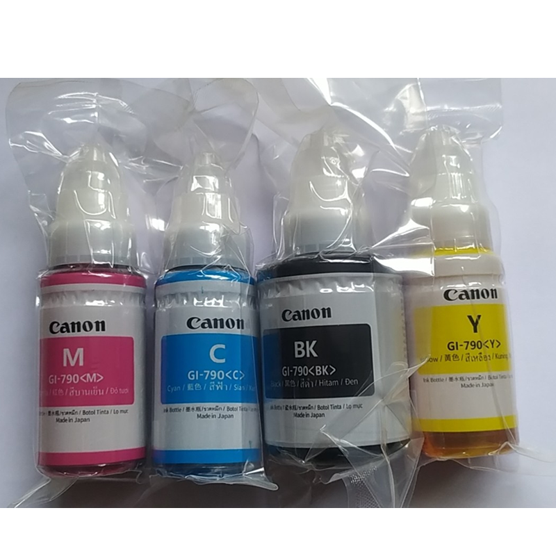 (พร้อมกล่อง BOX) หมึกเติม CANON INK # GI-790 หมึกขวดแท้ 4 สี BK / C M Y สำหรับ Pixma G1010 G2010 G3010 G4010 ราคา 72 บาท*ส่งฟรี