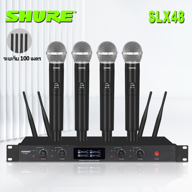 Wireless microphone, wireless microphone, wireless microphone, singing microphone, karaoke microphone, wireless microphone, UHF Shuer, genuine slx48, 4 genuine wireless microphone, wireless microphone