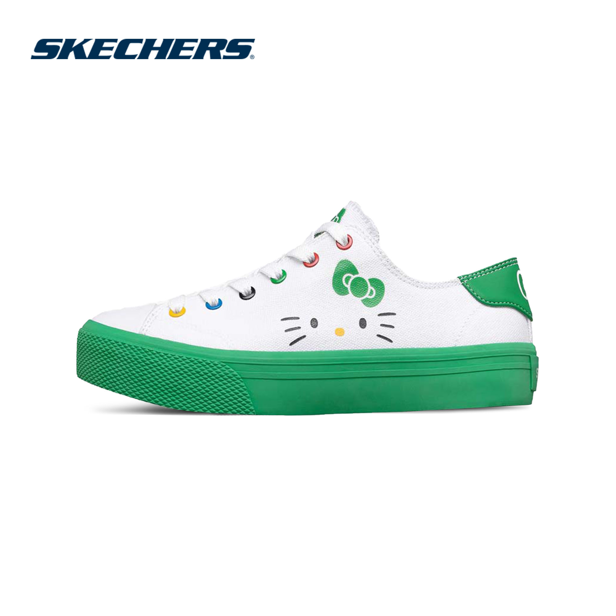 Skechers สเก็ตเชอร์ส รองเท้า เด็กผู้หญิง Hello Kitty Skechers Street V'Lites Shoes - 664184L-WGRN