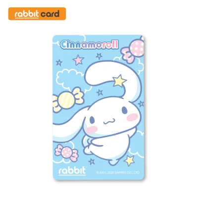Rabbit Card บัตรแรบบิท CINNAMOROLL ลายลูกกวาด สำหรับบุคคลทั่วไป (Blue)