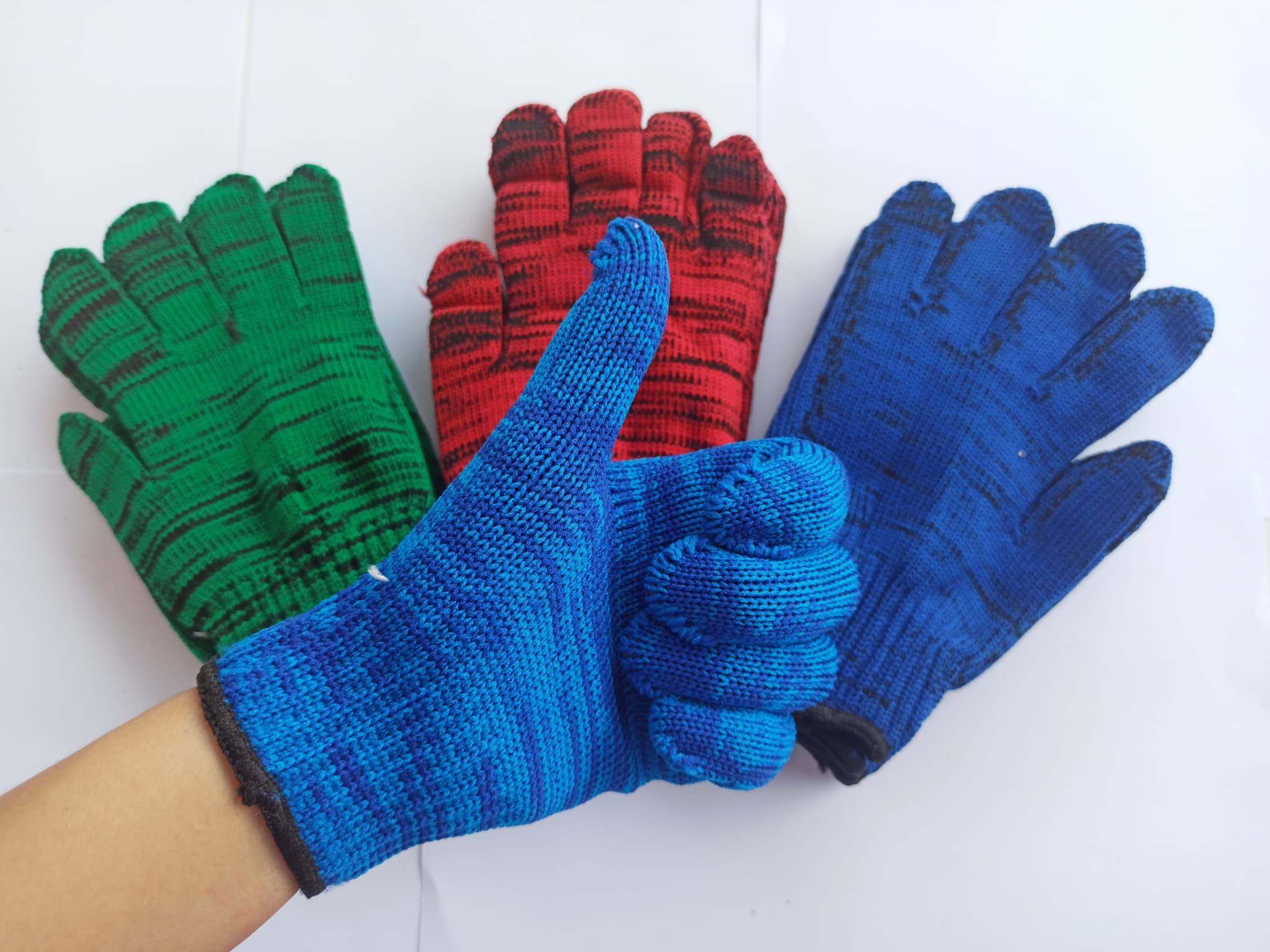 ถุงมือ ถุงมือผ้ามี4สี คละสี แพ็ค6คู่และ12คู่ ถุงมือช่าง ถุงมือการเกษตร ถุงมือผ้าเอนกประสงค์