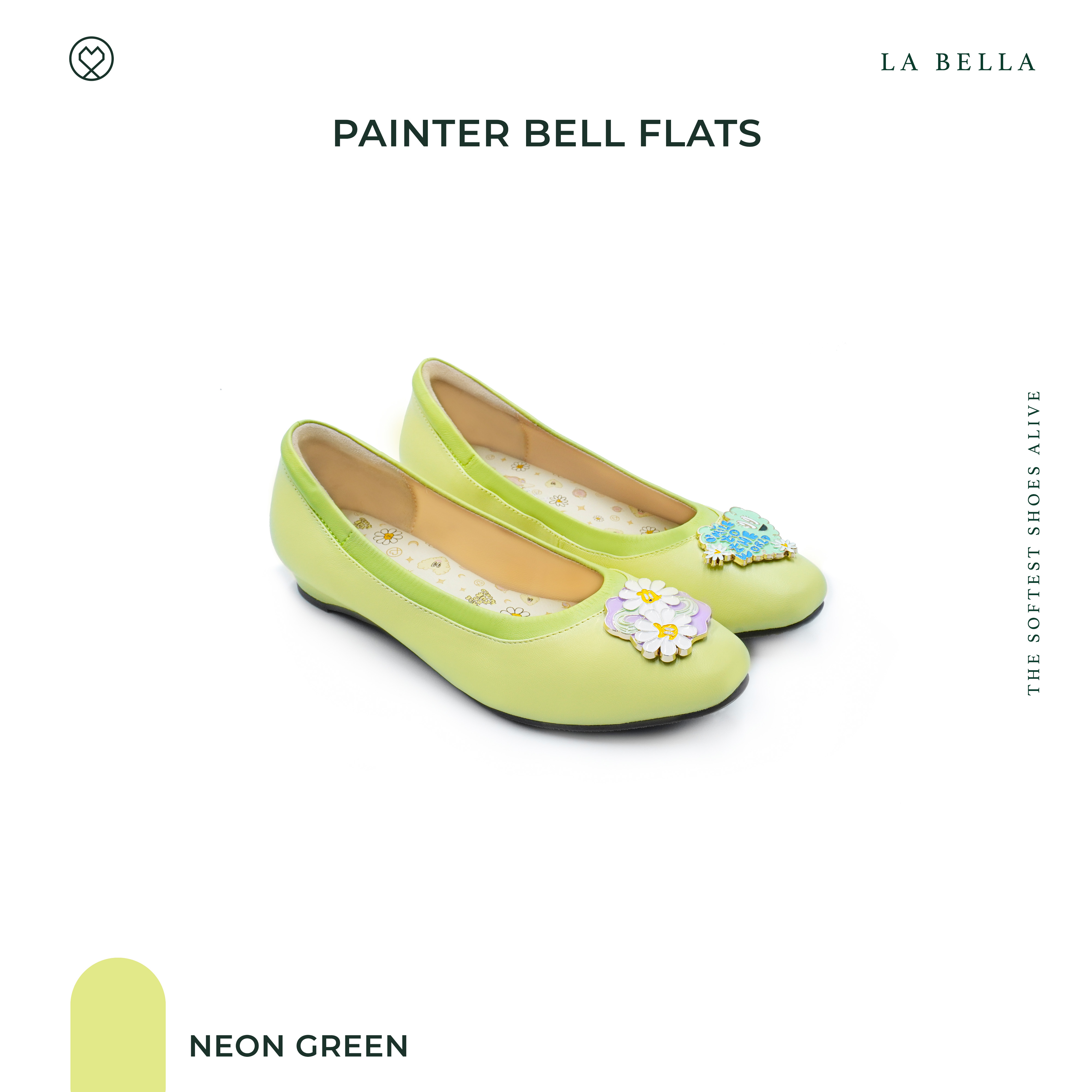 LA BELLA รุ่น PAINTER BELL FLATS - NEON GREEN ราคา 3,690 บาท*ส่งฟรี