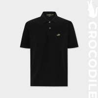 CROCODILE BLACK REGULAR FIT POLO SHIRT เสื้อโปโลสีดำทรงเรกูล่าร์ฟิต