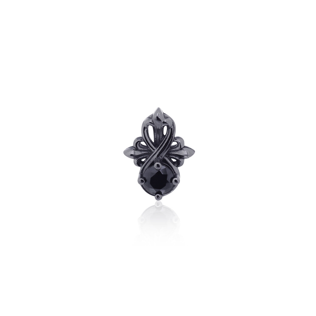 The Amaranthine Cross Radiance Stud Earring - Black Rhodium ต่างหูเงินแท้ 925ปักก้าน ขัดเงาพิเศษ ชุบแบลกโรเดียม ประดับพลอยสวิสสีดำ **จำหน่ายเป็นข้าง