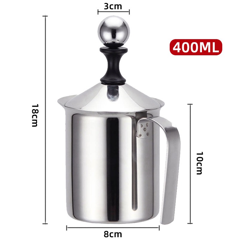 ?ถ้วยปั๊มฟองนม ถ้วยตีฟองนม เครื่องทำฟองนม ที่ตีฟองนม (ขนาด 800ml. 400ml.) พร้อมส่ง